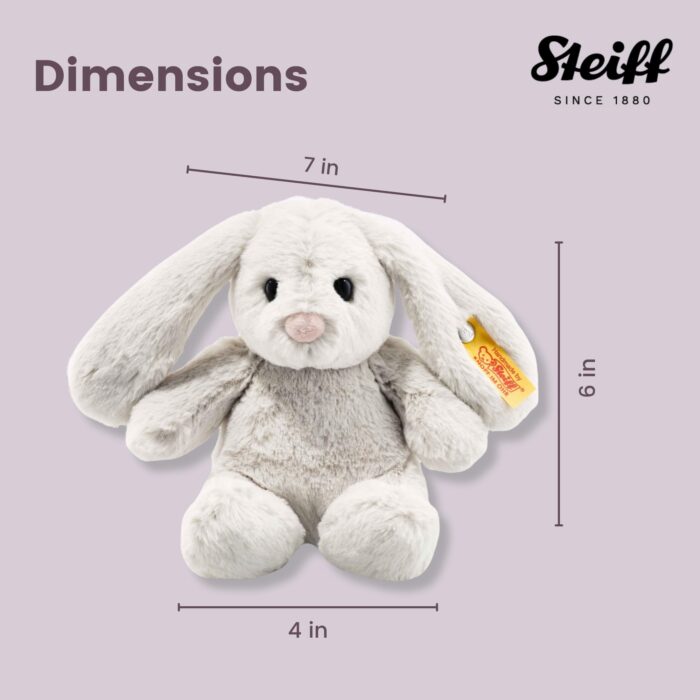 Steiff Hoppie Hase hellgrau, Plüschtier Hase mit Schlappohren, Soft Cuddly Friends, flauschiges Stofftier zum // Kuscheln – Bild 2