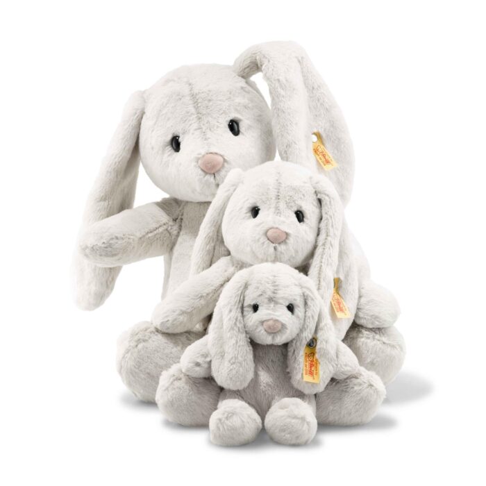 Steiff Hoppie Hase hellgrau, Plüschtier Hase mit Schlappohren, Soft Cuddly Friends, flauschiges Stofftier zum // Kuscheln – Bild 5